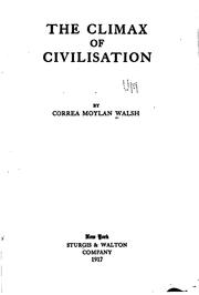 Cover of: The climax of civilisation