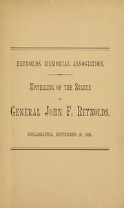 Cover of: Unveiling of the statue of General John F. Reynolds: Philadelphia, September 18, 1884.