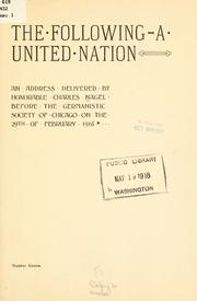 Cover of: The following-a united nation