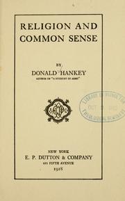Cover of: Religion and common sense