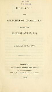 Cover of: Essays and sketches of character.