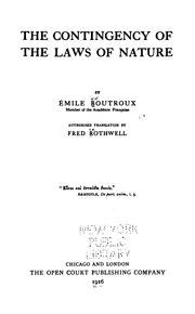 Cover of: The contingency of the laws of nature by Emile Boutroux