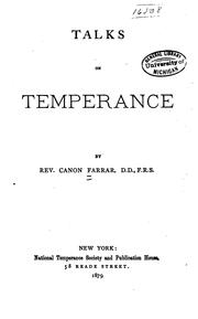 Cover of: Talks on temperance