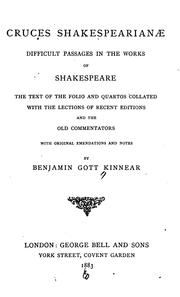 Cover of: Cruces Shakespearianæ | Benjamin Gott Kinnear