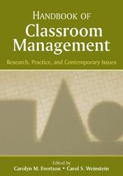 Cover of: Handbook of Classroom Management by Carolyn M. Evertson, Carol Simon Weinstein