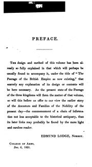 Cover of: The genealogy of the existing British peerage by Edmund Lodge