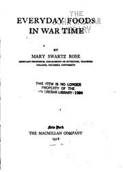 Cover of: Everyday foods in war time by Mary Swartz Rose