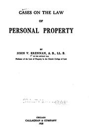 Cover of: Cases on the law of personal property