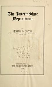 Cover of: intermediate department | Foster, Eugene Clifford