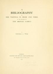 Cover of: A bibliography of the writings in prose and verse of the members of the Brontë family