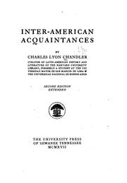 Cover of: Inter-American acquaintances by Charles Lyon Chandler