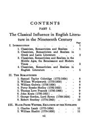 Cover of: The classical influence in English literature in the nineteenth century: and other essays and notes.