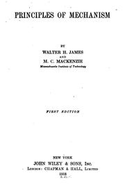 Cover of: Principles of mechanism