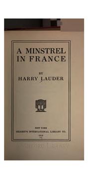 Cover of: A Minstrel in France