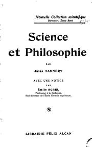 Cover of: Science et philosophie by Jules Tannery