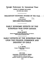 Cover of: Early economic effects of the European war upon Canada
