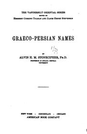 Cover of: Graeco-Persian names