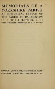 Cover of: Memorials of a Yorkshire parish by Joseph Smith Fletcher