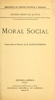 Cover of: Moral social: apreciación de Hostos