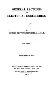 Cover of: General lectures on electrical engineering by Charles Proteus Steinmetz