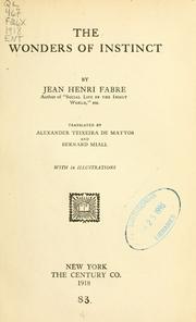 Cover of: The wonders of instinct by Jean-Henri Fabre