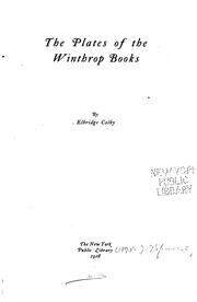 Cover of: The plates of the Winthrop books by Elbridge Colby