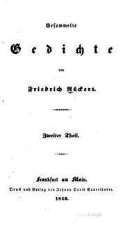 Cover of: Gesammelte Gedichte by Friedrich Rückert
