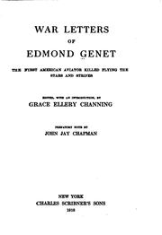 Cover of: War letters of Edmond Genet: the first American aviator killed flying the stars and stripes