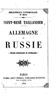Cover of: Allemagne et Russie: études historiques et littéraires