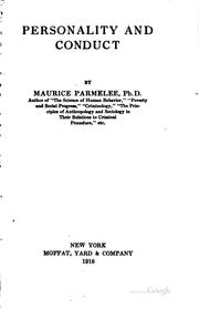 Cover of: Personality and conduct by Maurice Parmelee