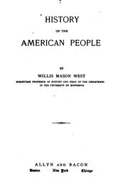 Cover of: History of the American people by West, Willis Mason