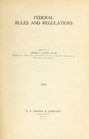 Cover of: Federal rules and regulations by John A. Lapp