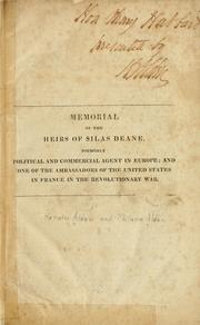 Cover of: Memorial of the heirs of Silas Deane | Horatio Alden