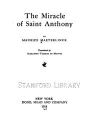 Cover of: The miracle of Saint Anthony