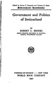Cover of: Government and politics of Switzerland.