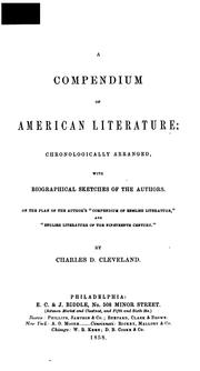 Cover of: A compendium of American literature by Charles Dexter Cleveland