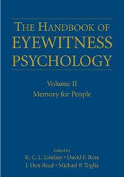 Cover of: The Handbook of Eyewitness Psychology: Volume II by 