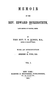 Cover of: Memoir of the Rev. Edward Bickersteth by T. R. Birks
