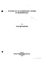 Cover of: Outline of an elementary course in microbiology