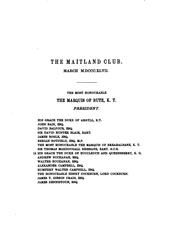 Cover of: Miscellany of the Maitland club: consisting of original papers and other documents illustrative of the history and literature of Scotland.