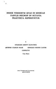 Cover of: Index verborvm qvae in Senecae fabvlis necnon in Octavia praetexta reperivntur by William Abbott Oldfather