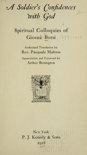Cover of: soldier's confidences with God: spiritual colloquies of Giosuè Borsi.