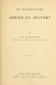 Cover of: An elementary American history by David Henry Montgomery, David Henry Montgomery