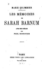 Cover of: Les mémoires de Sarah Barnum