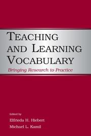 Cover of: Teaching and Learning Vocabulary: Bringing Research to Practice