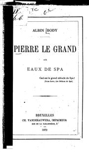 Cover of: Pierre le Grand aux eaux de Spa ...