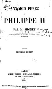 Cover of: Antonio Perez et Philippe II