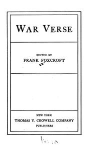 Cover of: War verse