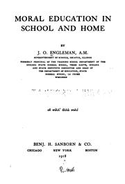 Cover of: Moral education in school and home