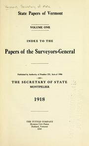 Cover of: Index to the papers of the Surveyors-General